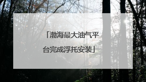 渤海最大油气平台完成浮托安装